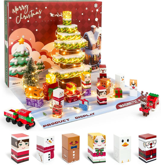 Advent Calendar 2025 | 106PCS Christmas Tree Building Block Set - Fun Stacking Tiles for Kids Ages 3-12