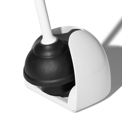 OXO Good Grips Toilet Plunger with Cover, White