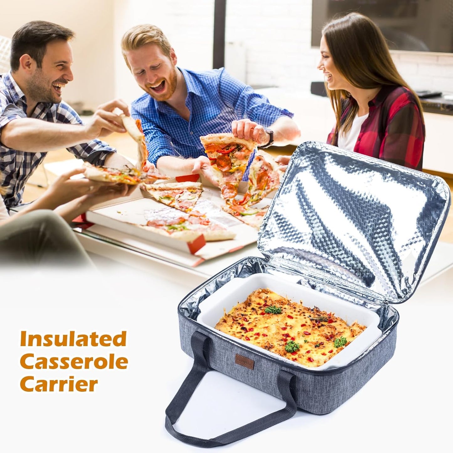 BAGSPRITE Insulated Casserole Carrier - Keeps Food Hot or Cold | Fits 9" x 13" Baking Dish