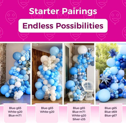 Bezente Blue Giant Balloons - 36 Inch Jumbo Light Blue Latex Balloons | 8 Pack for Parties & Events