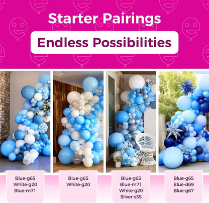 Bezente Blue Balloons - 150 Pack of 5-Inch Matte Light Blue Latex Balloons for Parties & Events