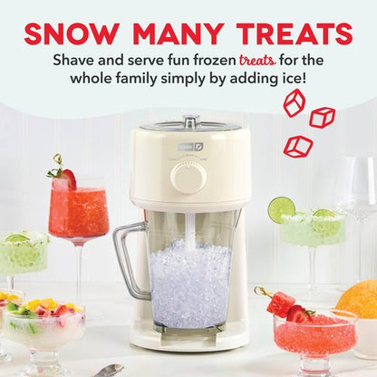 Dash Deluxe Shaved Ice & Sushy Maker with Serving Pitcher, 1L, Multi-Purpose Ice Shaver Machine for Homemade Shaved Ice, Snow Cones, Slushies, Cocktails & More - Cream