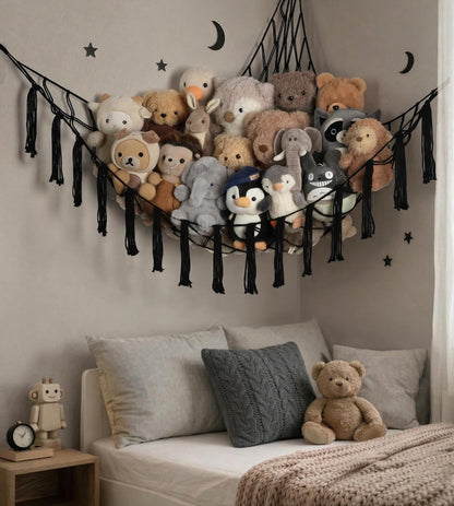 Skiennix Stuffed Animal Storage Hammock - Large Toy Organizer for Kids' Room Decor | Cute Plush Holder