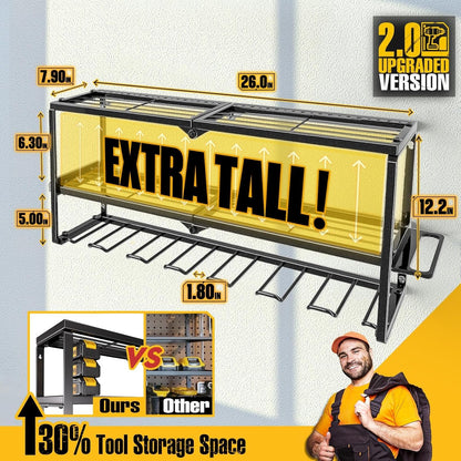 Spampur Tool Organizer - Heavy-Duty Wall-Mounted Drill Holder & Screwdriver Storage | Garage Tool Shelf