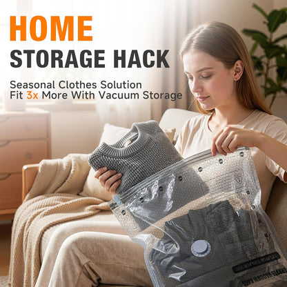 Skiennix Space Saver Vacuum Storage Bags - Portable Electric Pump Included | 15 Combo Set (5L/5M/5S) for Travel & Home