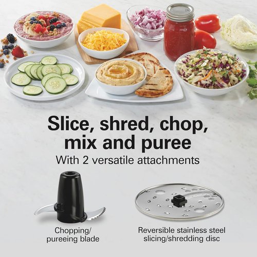 Hamilton Beach Food Processor - 10-Cup Vegetable Chopper with Easy Clean Bowl Scraper | Black & Stainless Steel