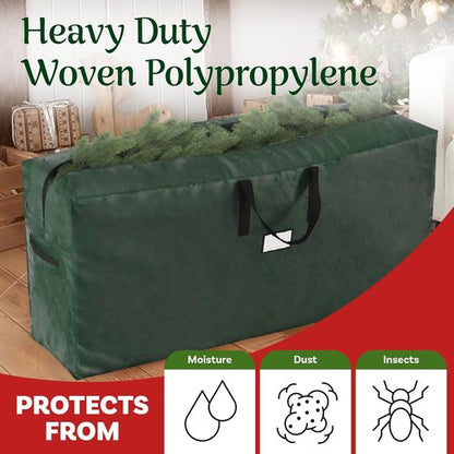 Elf Stor Christmas Tree Storage Bags - Set of 2 Extra-Large Totes for 9-Foot Artificial Trees | Green
