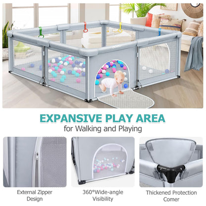 Skiennix Baby Playpen - Foldable Large Portable Safety Area for Toddlers | Indoor/Outdoor (71" × 59")