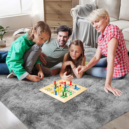 Skiennix Shag Area Rug - Ultra Soft Fluffy Carpet for Bedroom & Living Room | 4x6 Tie-Dye Grey