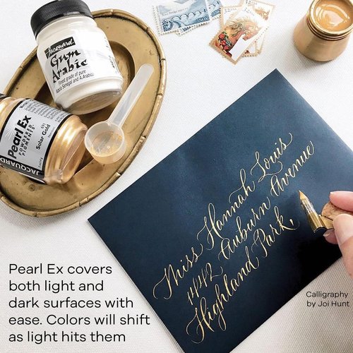 Jacquard Pearl Ex Pigment Powder 0.5 oz Scarlet - Loose Mica Powder for Epoxy Resin, Watercolors, Calligraphy Ink & Clay - Epoxy Pigment Powder - Epoxy Resin Color