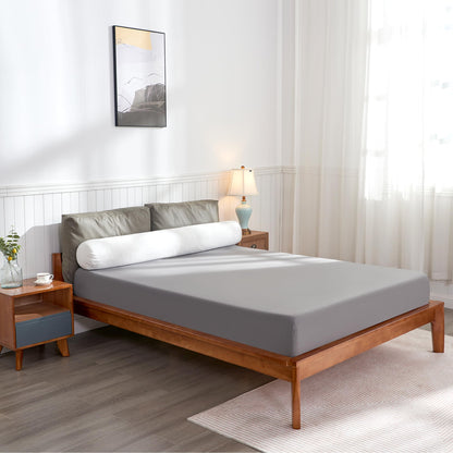 SyMax 7.8"x60" Body Pillow for Queen Bed, Memory Foam Bolster w/Removable Velvet Cover, Headboard Gap Filler Pillow, White