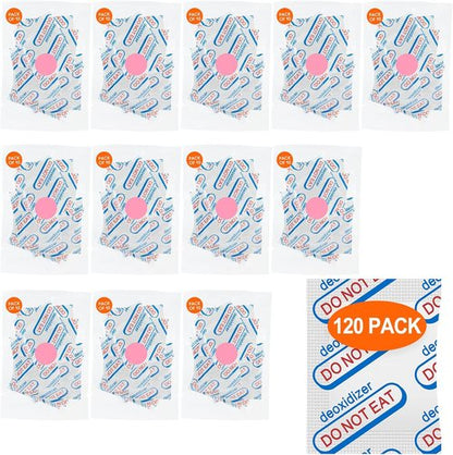 500CC Food Grade Oxygen Absorbers by [Brand Name] - 120 Pack with Oxygen Indicator for Long-Term Food Storage | Ideal for Mylar Bags, Mason Jars, and Vacuum Bags
