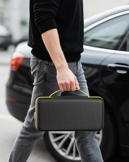 ProCase Hard Case for Fanttik Slim V8/V10 Cordless Car Vacuum - Portable Organizer with Mesh Pocket, Black