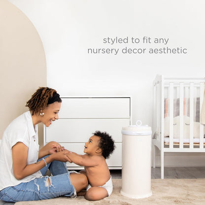 Ubbi Stainless Steel Diaper Pail - Odor Locking Design, No Special Bags Needed | Ivory Color, Award-Winning