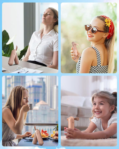 Skiennix Mini Handheld Fan - USB Rechargeable Portable Fan with 2000 mAh Battery | 3 Adjustable Speeds