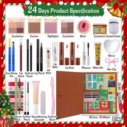 UCANBE Makeup Advent Calendar 2025 - 24 Days of Christmas Gift Sets for Women & Teens | Full Makeup Kits