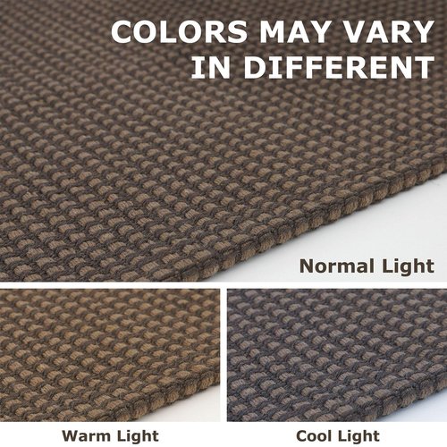 IOHOUZE Washable Runner Rug 2.6'x8' Non Slip Rubber Backed Wide Hallway Runner Entryway Runner Indoor, Kitchen Rugs Woven Cotton Floor Carpet for Hall Entrance Bedroom, Brown