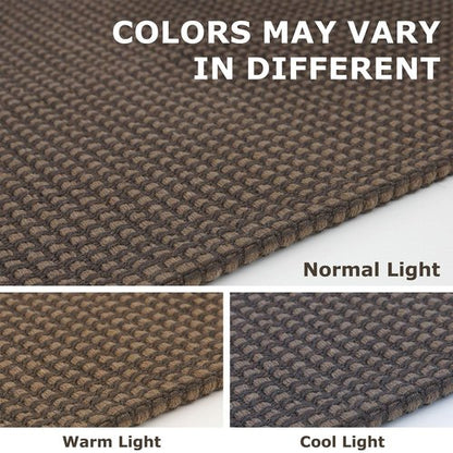 IOHOUZE Washable Runner Rug 2.6'x8' Non Slip Rubber Backed Wide Hallway Runner Entryway Runner Indoor, Kitchen Rugs Woven Cotton Floor Carpet for Hall Entrance Bedroom, Brown