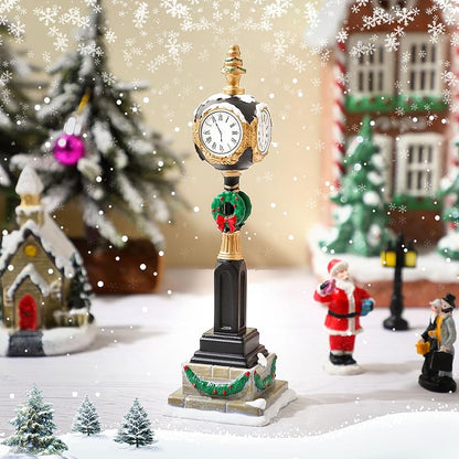 Christmas Village Clock Tower Figurine 6.3 in – 2 x 2 x 6.3 in