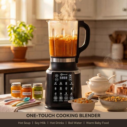 **Skiennix Professional Glass Blender - 1500W Motor, 9 Speeds, 14 Preset Programs | Perfect for Smoothies & Soups**