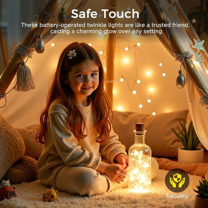 Fairy Lights - 33Ft Battery Operated 100 LED Twinkle Lights with Remote & Timer | Waterproof for Weddings & Decor