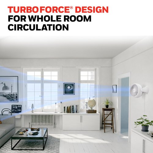 Honeywell TurboForce Air Circulator, Small Tabletop Fan, Quiet Personal Fan for Home or Office, 3 Speeds, 90 Degree Pivoting Head, White, HT-904