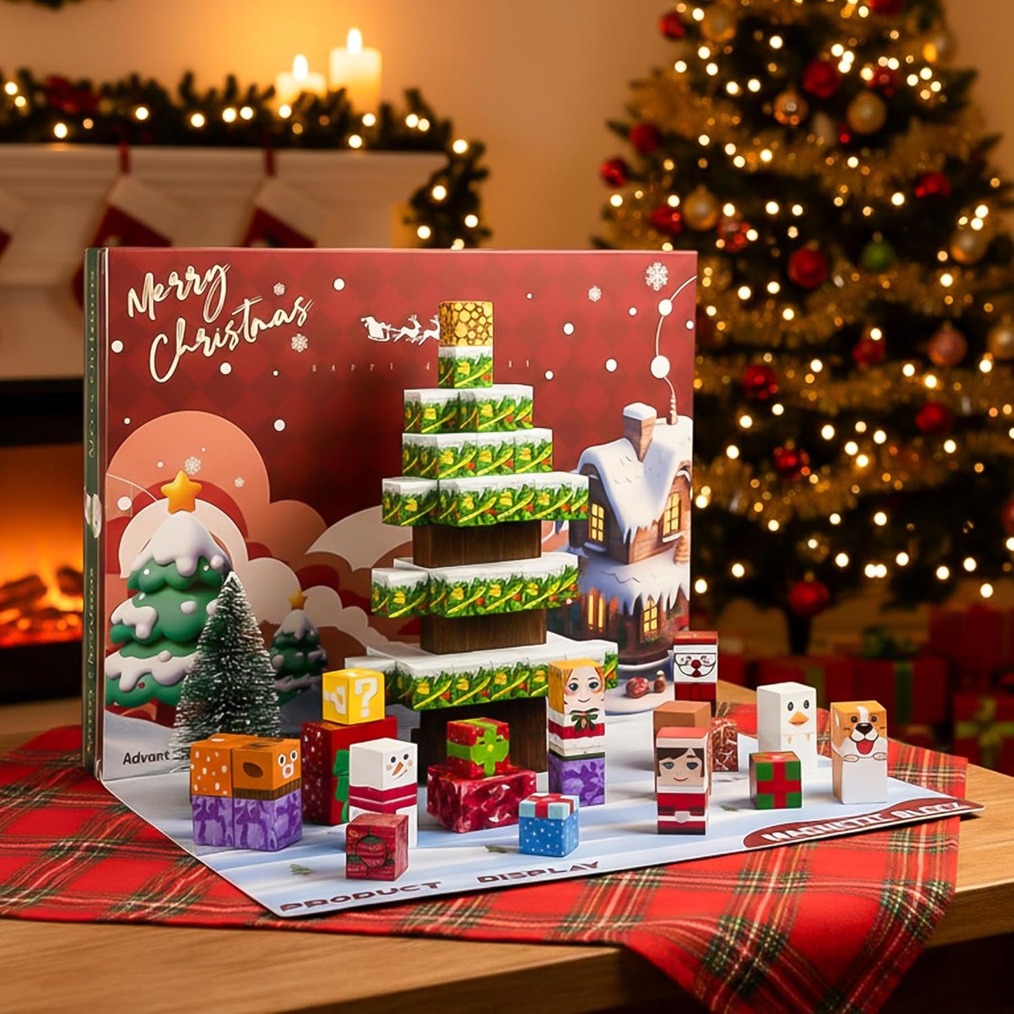 Advent Calendar 2025 | 106PCS Christmas Tree Building Block Set - Fun Stacking Tiles for Kids Ages 3-12