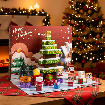 Advent Calendar 2025 | 106PCS Christmas Tree Building Block Set - Fun Stacking Tiles for Kids Ages 3-12