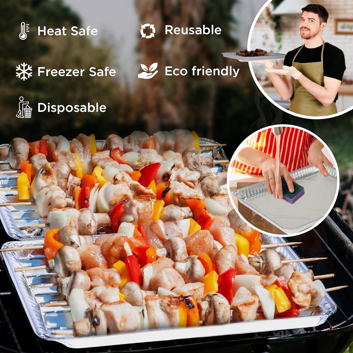 PlasticPro Aluminum Pans - Heavy-Duty Disposable Cookie Sheets | 100 Pack, 13 x 17 Inches