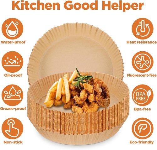 Air Fryer Liners - 400 Pcs Round Disposable Non-Stick Parchment Paper for 5-12 QT Air Fryers