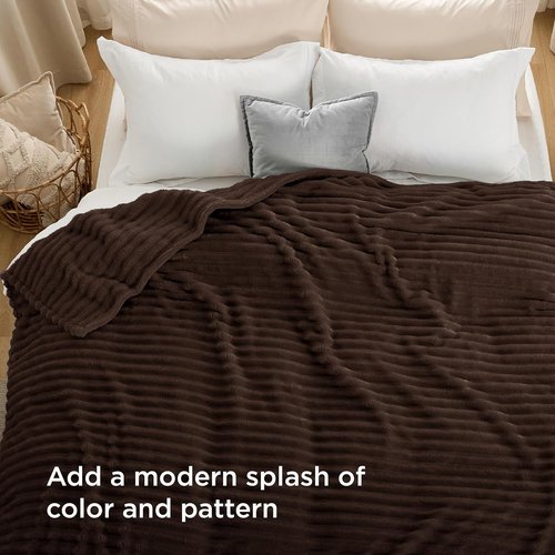 Bedsure GentleSoft Full Blanket - Cozy Dark Chocolate Throw for Bed, Soft & Stylish, 84x90 Inches