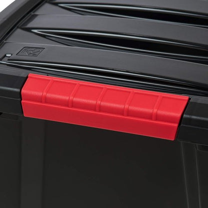 IRIS USA 19 QT Plastic Storage Box - BPA-Free, Durable Nestable Containers with Lids - Black, 6 Pack