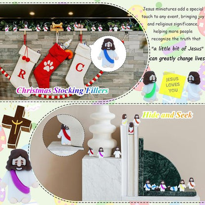 Little Jesus Figures - 50 Pcs Mini Rubber Toys for Easter Egg Hunts | Religious Party Favors