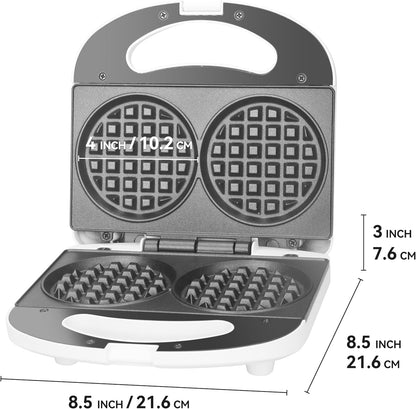 Skiennix Double Mini Waffle Maker - Versatile Chaffle Maker for Keto Waffles & Hash Browns | 4 Inch