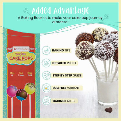 Young Chefs Cake Pops Baking Kit with Pre-Measured Ingredients - DIY Kids Baking Set for Girls and Boys - Easy and Fun Kids Baking Kit with Cake Pop Sticks