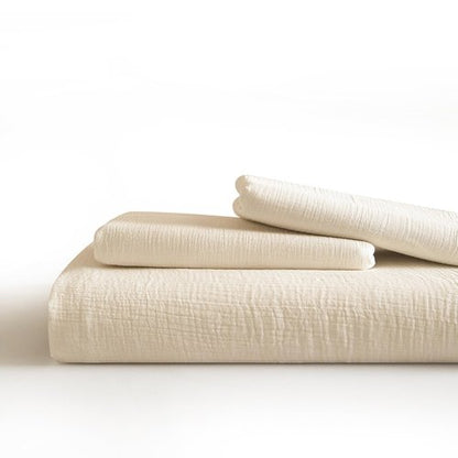 SE SOFTEXLY Muslin Duvet Cover Queen Size, 100% Washed Cotton Duvet Cover Set, Ultra Soft Comforter Cover Linen Like, 3 Pieces Minimalist Gauze Duvet Cover with 2 Pillowcases, 90"x90", Off-White