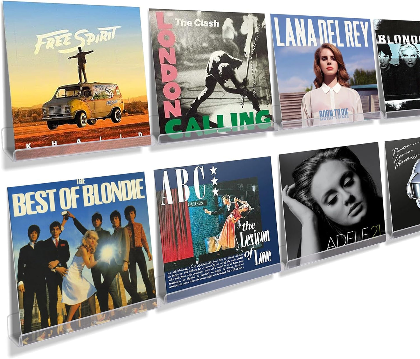 Upsimples Vinyl Record Wall Mount Shelves - 12" Clear Acrylic Album Holder for Stylish Storage & Display | Kids Bookshelf, Magazine Rack, Picture Ledge