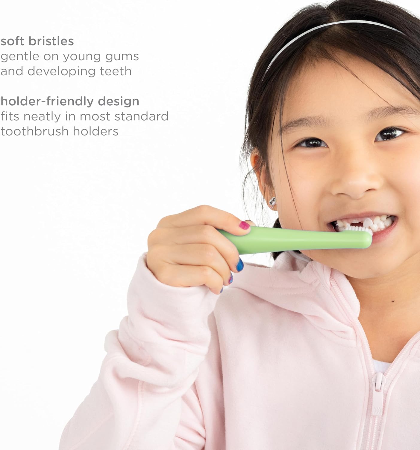 Ubbi Grow With Me Toothbrush Training Set - 360° Food-Grade Silicone & Soft Bristles | Polaris Blue & Zest Green