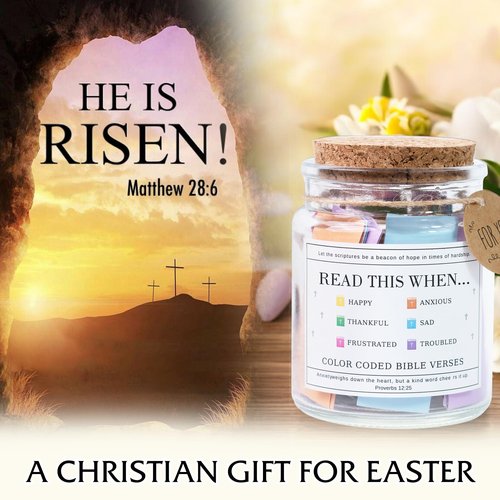 Read This When Bible Verses Jar – Easter Basket Stuffers, Easter, Birthday, Christian Gifts for Women; Mothers Day Gifts For Mom, Graduations Gift For Her