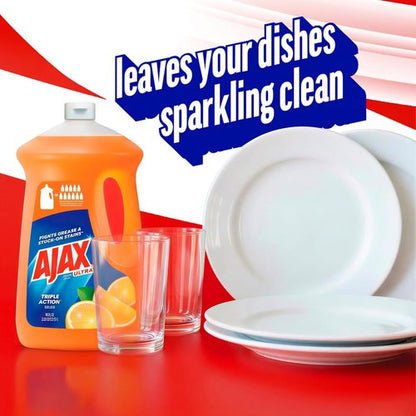 Ajax Ultra Liquid Dish Soap - Orange Scent, Triple Action Formula | 90 Fl Oz Bottle