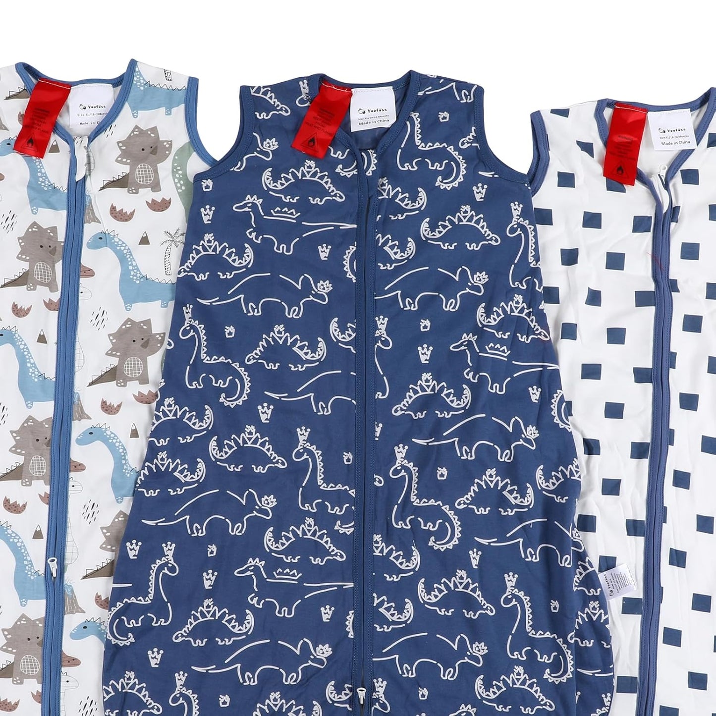 Yoofoss Baby Sleep Sack | 100% Organic Cotton Wearable Blanket for 18-24 Months | 3-Pack, Soft & Lightweight