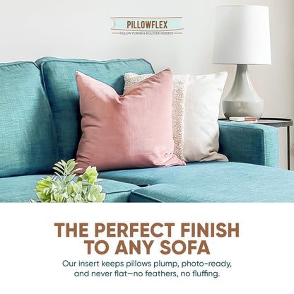 Pillowflex Synthetic Down Pillow Insert - 18x18 Down Alternative, Ultra Soft Throw Pillow, Couch Sham, Bed Sleeping Accent Pillow - 1 Decorative Accent Form