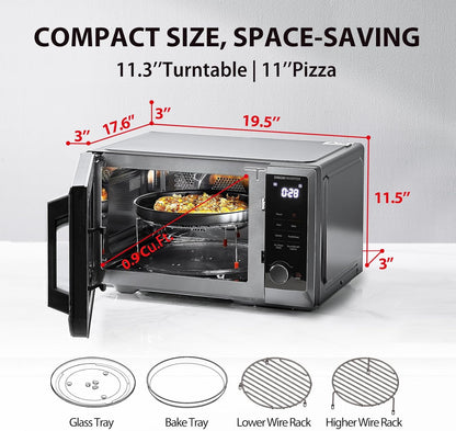 TOSHIBA Inverter Microwave Oven - Air Fryer Combo with Convection & Broil - 11.3" Turntable, 27 Auto Menus