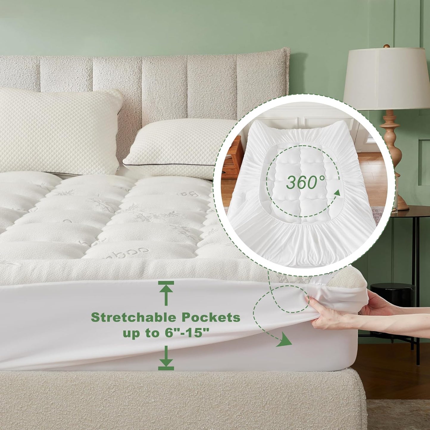 BEDLORE Twin XL Mattress Topper - Soft Bamboo Viscose Pillow Top for Deep Pocket Comfort | Ideal for College Dorms