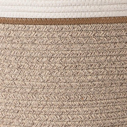 LA JOLIE MUSE Woven Rope Storage Basket - Tall Cotton Laundry Hamper for Toys & Nursery Essentials