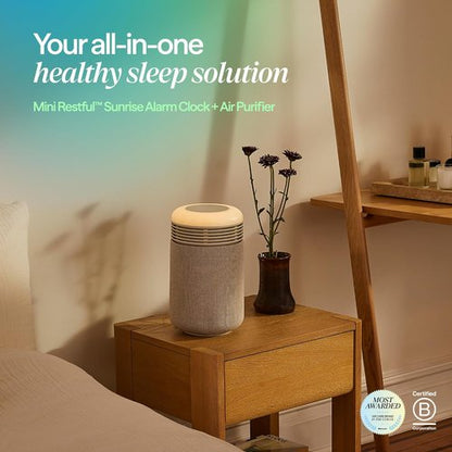BLUEAIR Air Purifier & Sunrise Alarm Clock - HEPA HEPASilent™ Technology, USB-C, Mini Design for Natural Sleep