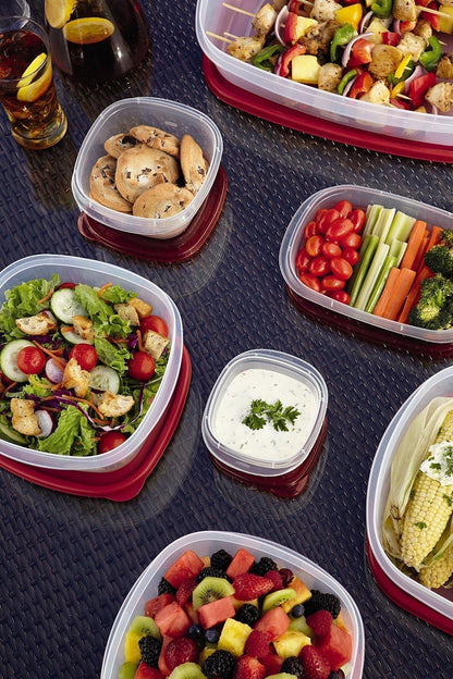 Rubbermaid Easy Find Lids | 42-Piece Food Storage Container Set in Racer Red - Organized & Durable