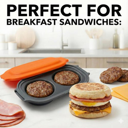 MACONEE Microwave Egg Fryer - Breakfast Sandwich Cooker & Poacher for 2 Eggs | Dishwasher-Safe & BPA-Free