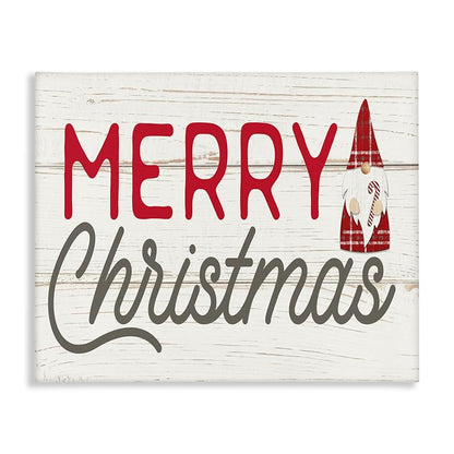 Merry Christmas Gnome Canvas Art 40 x 30 Inches, Stupell Industries