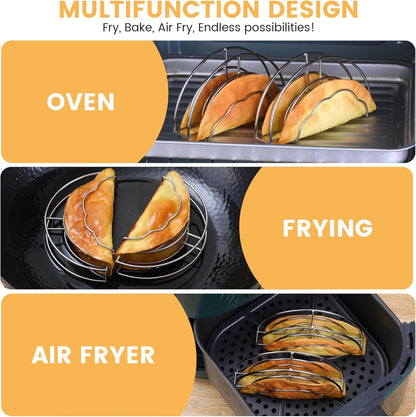 Skiennix Taco Shell Stand Mold - Stainless Steel Holder for Crispy Flat-Bottom Tacos | Ideal for Baking & Air Frying